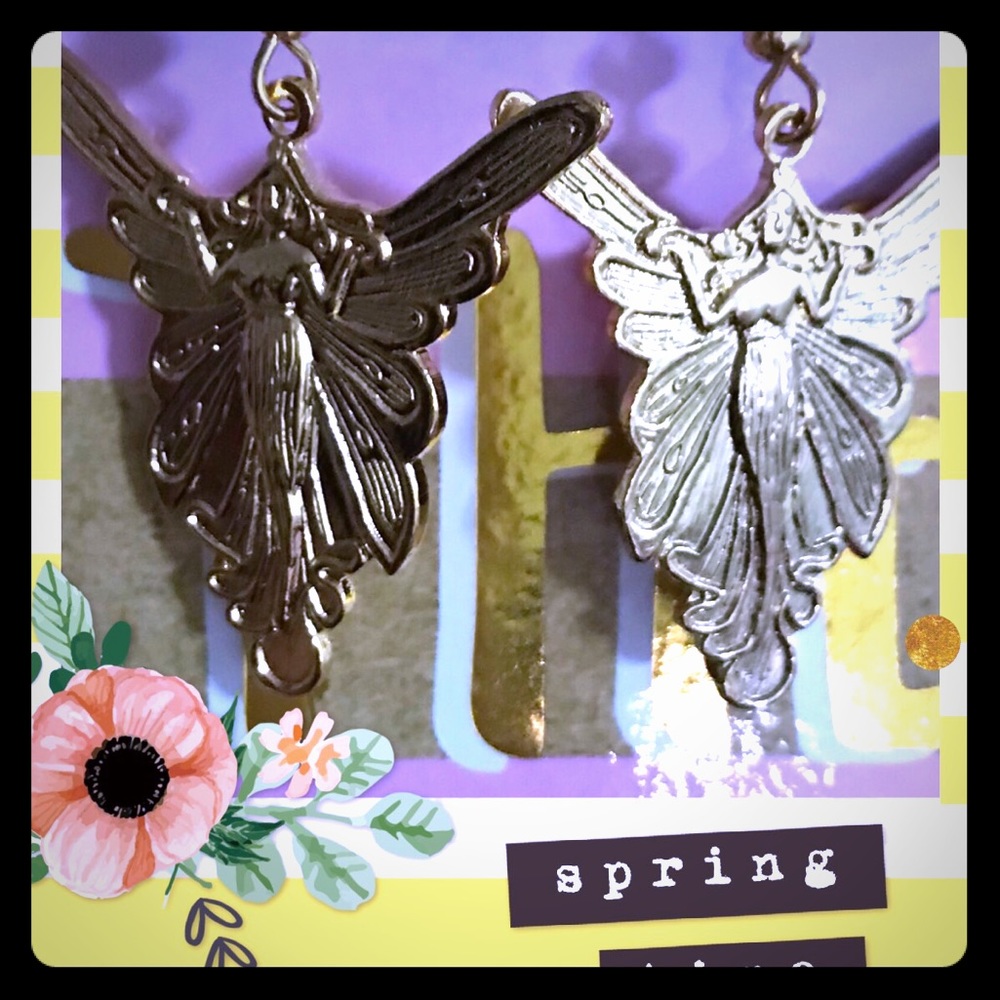 New - Whimsical Fairy Vintage REO Gold Tone  Earrings